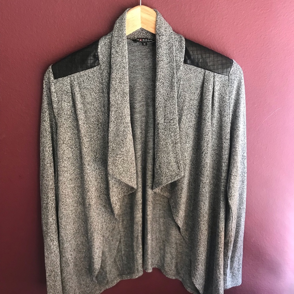 BRAND NEW MORGAN De Toi Gray Open Front Cardigan